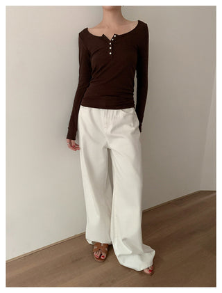 Henley White T-Shirt