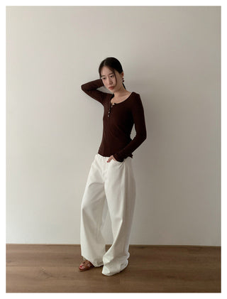 Henley White T-Shirt