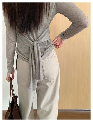 Lace-Up Slim T-Shirt