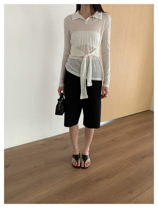 Lace-Up Slim T-Shirt