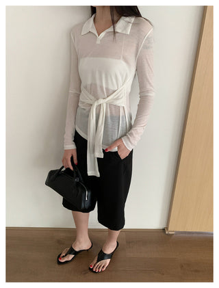 Lace-Up Slim T-Shirt