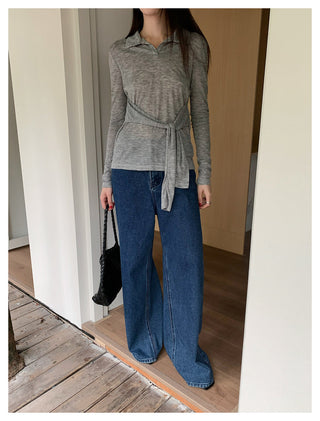 Lace-Up Slim T-Shirt