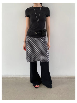 Plaid Slim Skirt