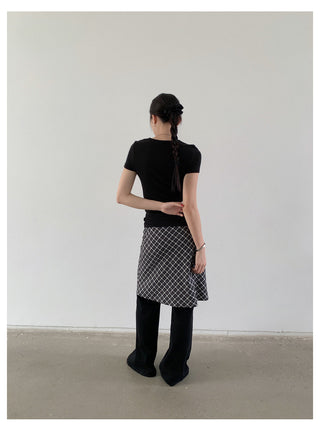 Plaid Slim Skirt