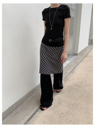 Plaid Slim Skirt