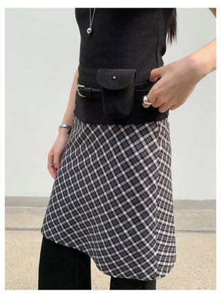 Plaid Slim Skirt