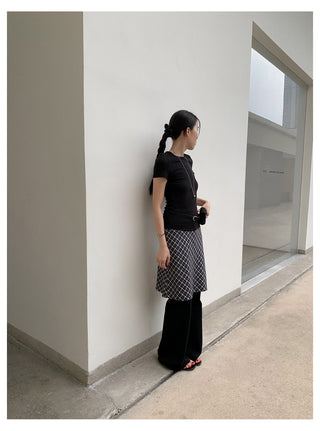 Plaid Slim Skirt