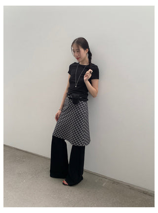 Plaid Slim Skirt