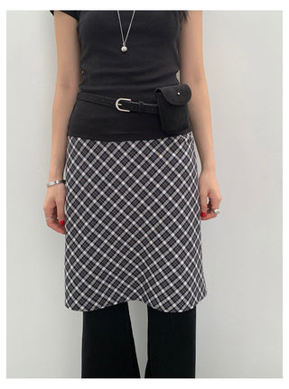 Plaid Slim Skirt