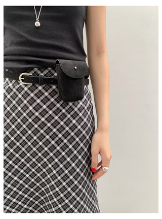 Plaid Slim Skirt