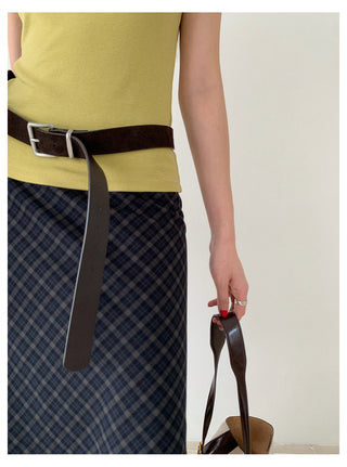 Plaid Slim Skirt