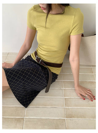 Plaid Slim Skirt