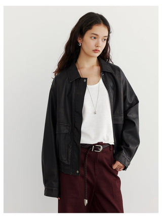 Leather Lapel Jacket