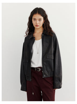 Leather Lapel Jacket