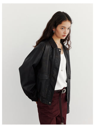 Leather Lapel Jacket