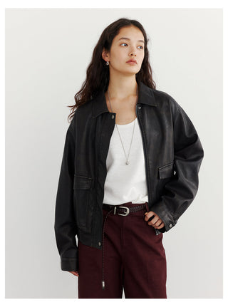 Leather Lapel Jacket