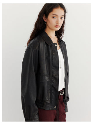 Leather Lapel Jacket