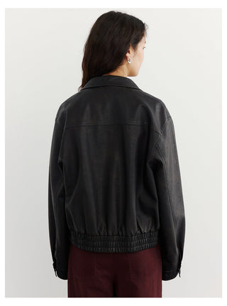 Leather Lapel Jacket