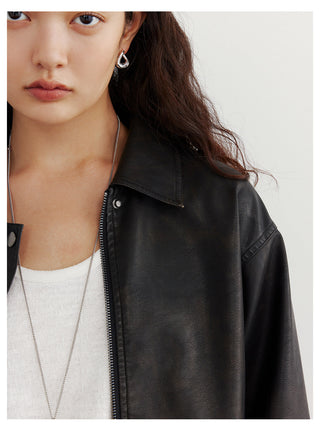 Leather Lapel Jacket