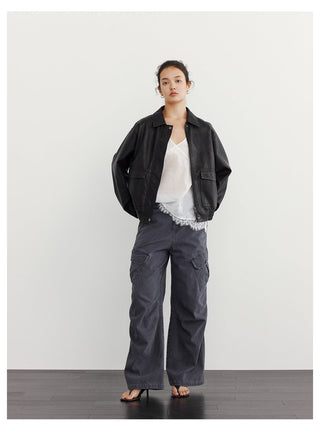 Leather Lapel Jacket