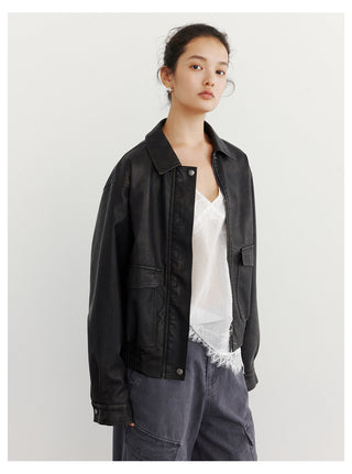 Leather Lapel Jacket