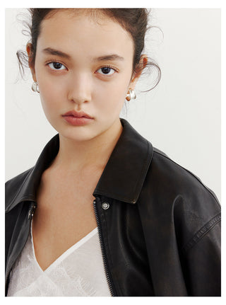 Leather Lapel Jacket