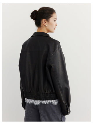 Leather Lapel Jacket