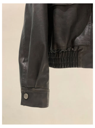 Leather Lapel Jacket