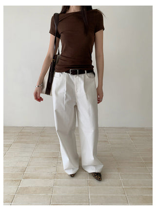 High Waist Straight Trouser