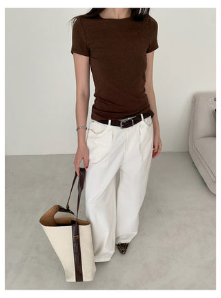 High Waist Straight Trouser