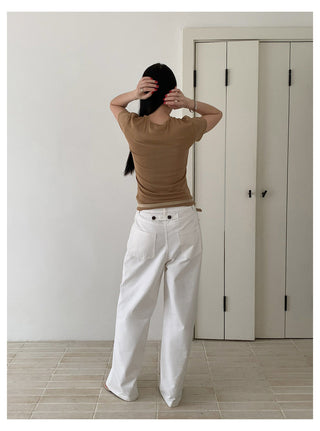 High Waist Straight Trouser