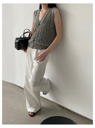 High Waist Straight Trouser