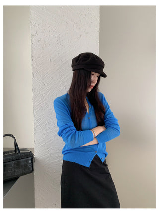 Blue Cardigan Top