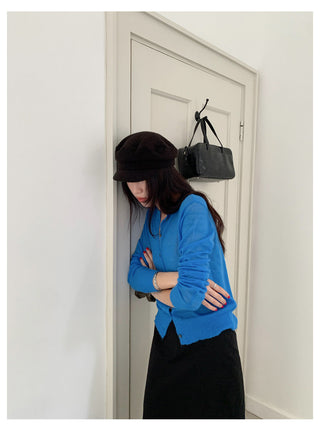 Blue Cardigan Top
