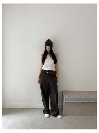 Leather Wax Pants