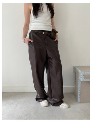 Leather Wax Pants