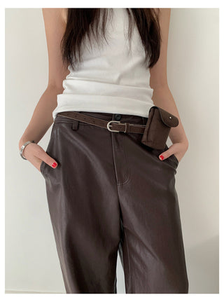 Leather Wax Pants