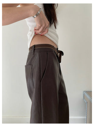 Leather Wax Pants
