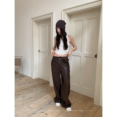 Leather Wax Pants