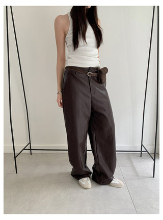 Leather Wax Pants