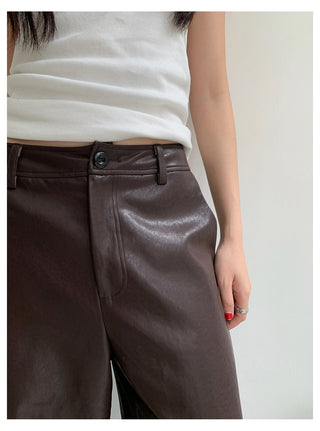 Leather Wax Pants