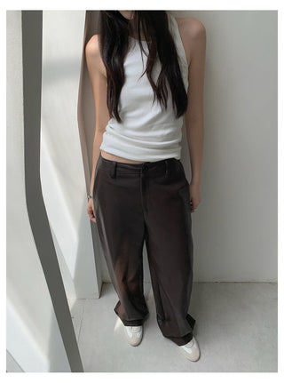 Leather Wax Pants