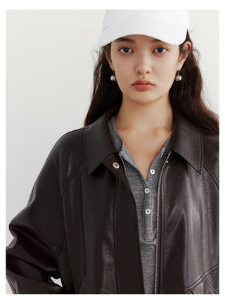 Leather Zip Jacket