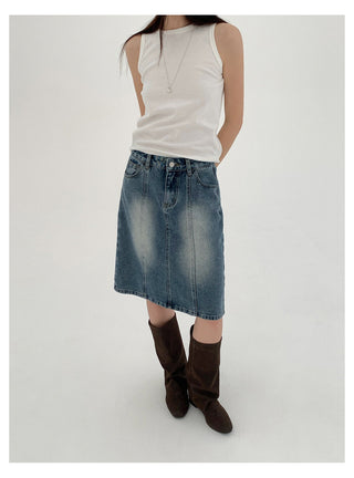 A-Line Denim Skirt