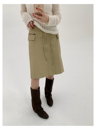 Lace-Up A-Line Skirt