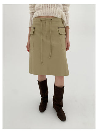 Lace-Up A-Line Skirt