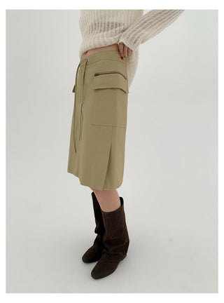 Lace-Up A-Line Skirt