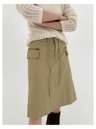 Lace-Up A-Line Skirt
