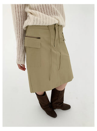 Lace-Up A-Line Skirt