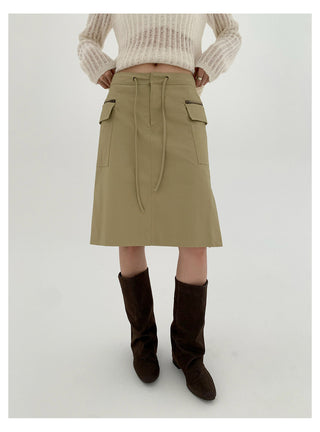 Lace-Up A-Line Skirt